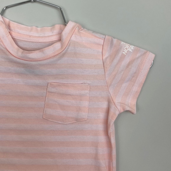 NEW North Face Infant 6-12M Light Pink Striped Tee - Picture 5 of 7